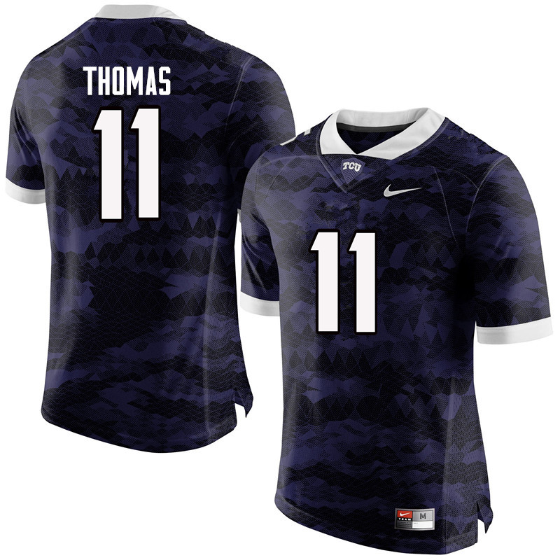 Men #11 Dylan Thomas TCU Horned Frogs College Football Jerseys-Purple - Click Image to Close